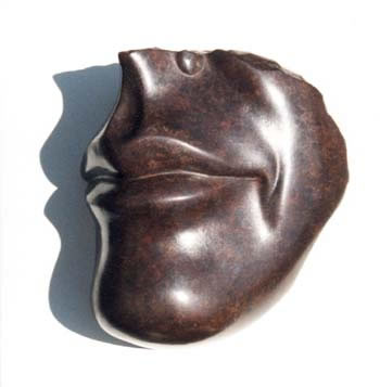 Gordon Aitcheson sculpture Half forgotten smile bronze female figure mouth face smile fragment