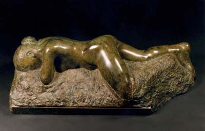 Gordon Aitcheson sculpture Sensual Landscape bronze female reclining figure
